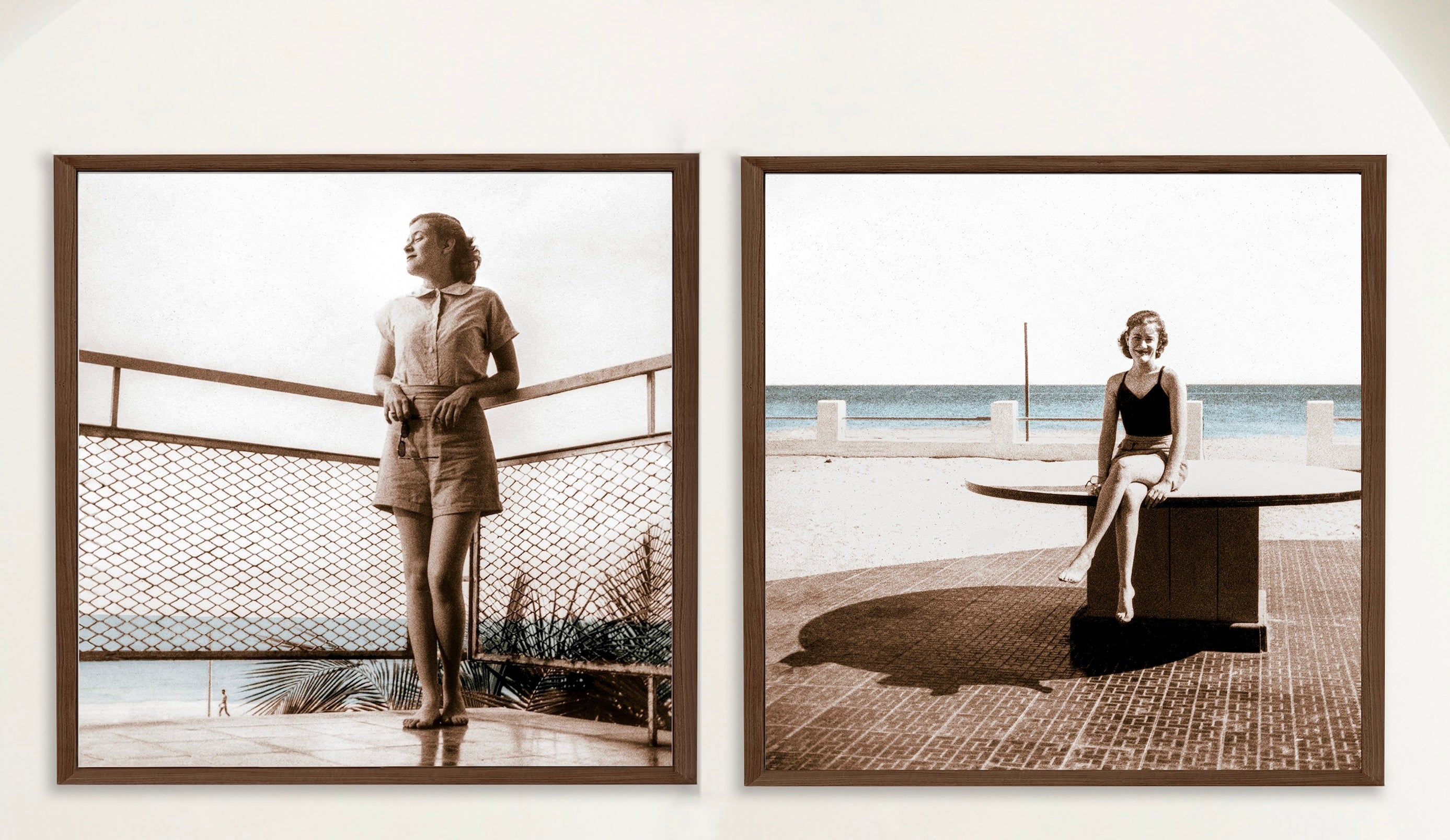 Set of Two - Vintage Ocean Blues in Cojímar Cuba