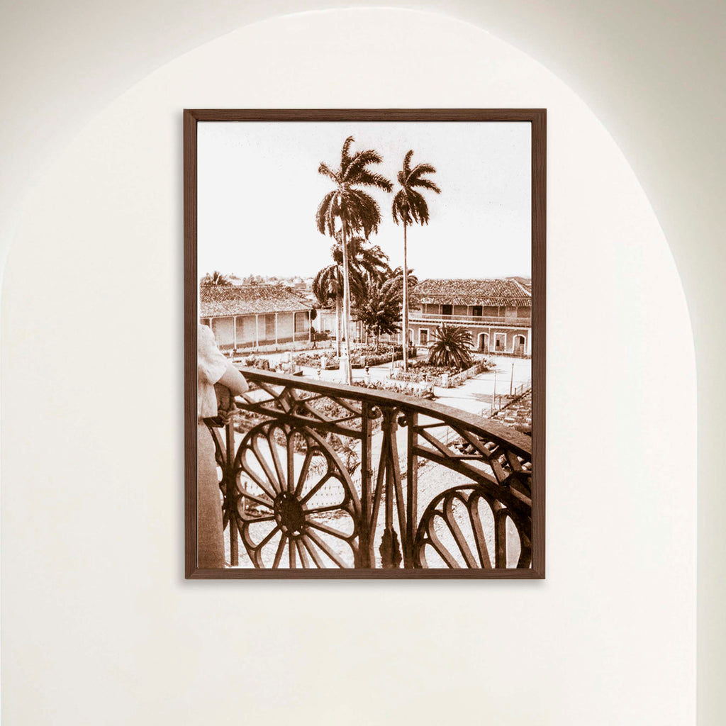 Romantic Plaza Mayor with Palms - Vintage Trinidad, Cuba