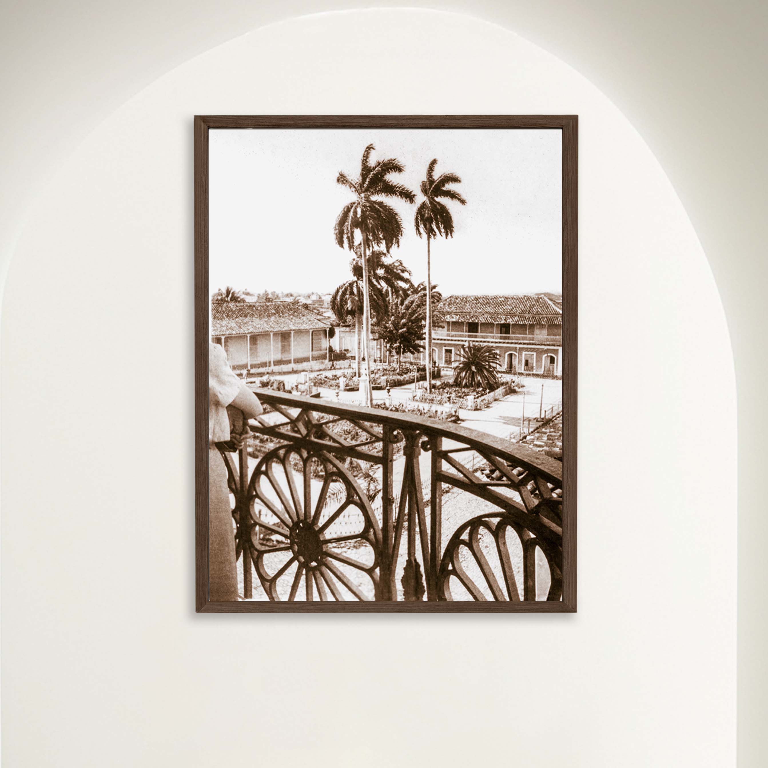Romantic Plaza Mayor with Palms - Vintage Trinidad, Cuba