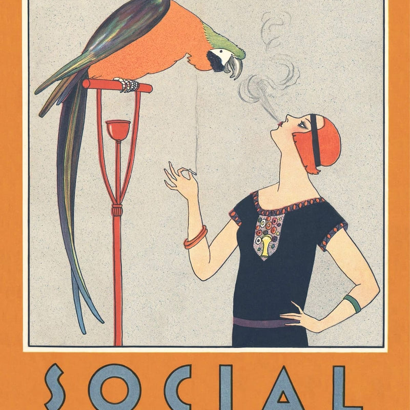 Parrot and Flapper Share a Smoke: 1920s Havana Club