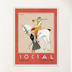 Polo Couple with White Horse - Art Deco Havana 1920s