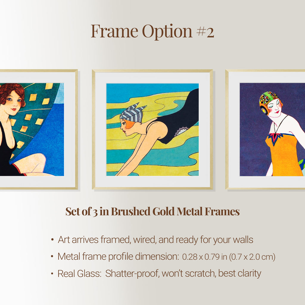 Beach Beauties at 1920s Seaside Resort, Set of 3