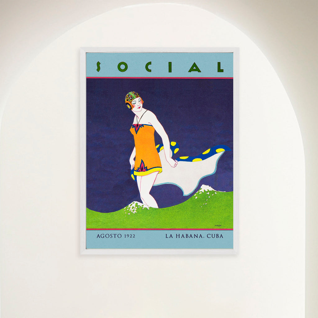 Seaside Elegance in Vibrant Colors - Art Deco 1920s