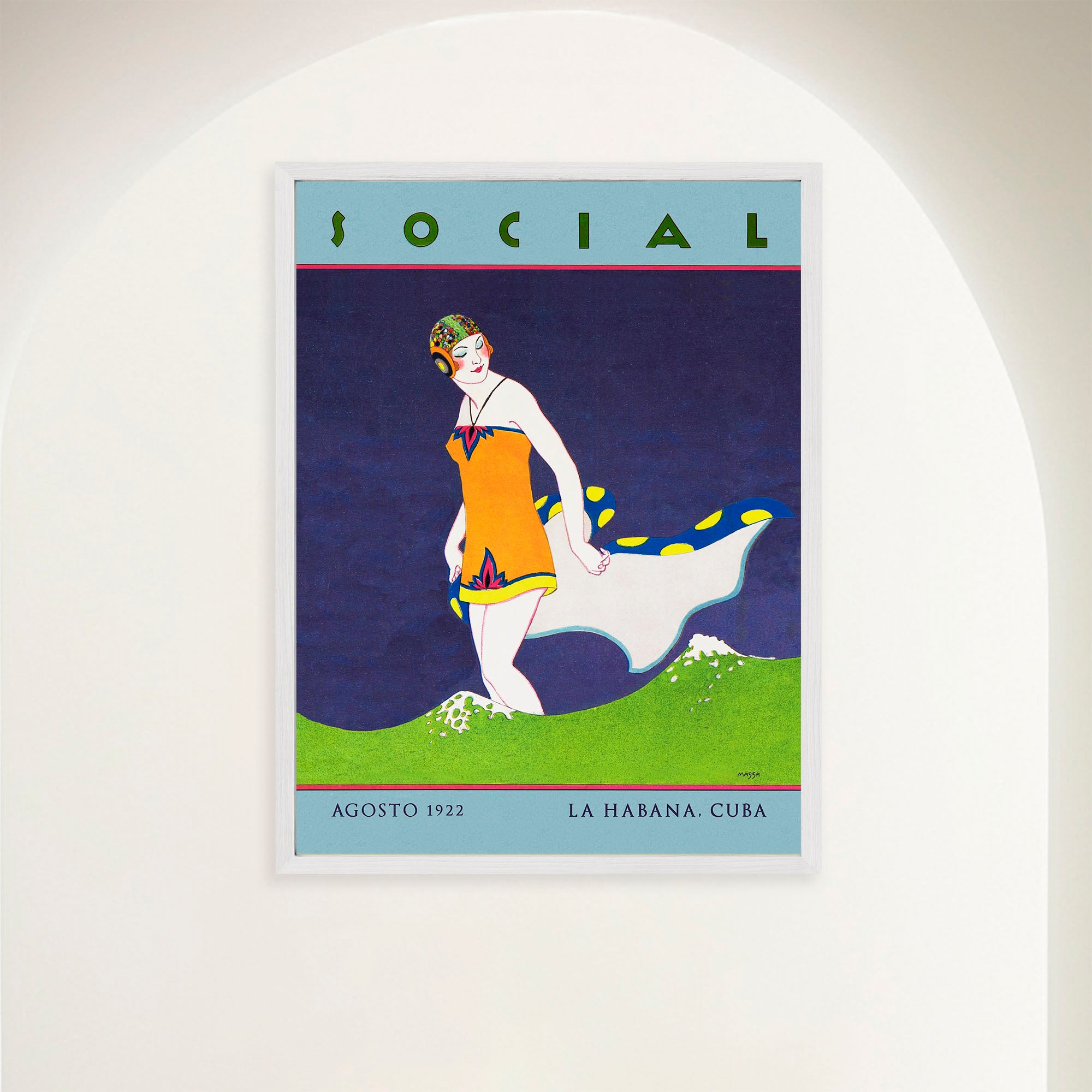 Seaside Elegance in Vibrant Colors - Art Deco 1920s