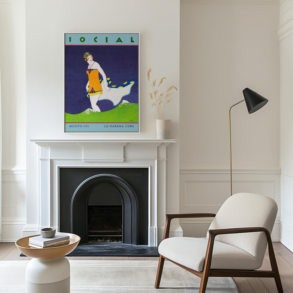 Seaside Elegance in Vibrant Colors - Art Deco 1920s