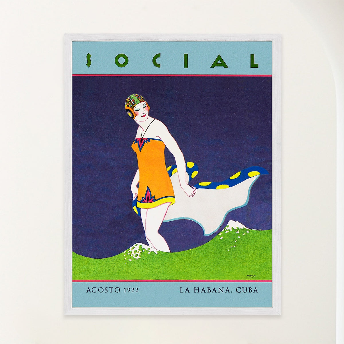 Seaside Elegance in Vibrant Colors - Art Deco 1920s