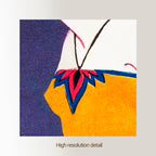 Close detail of the bathing cap and ocean surf in the Seaside Elegance close-up print.