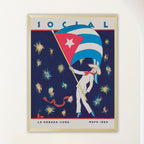 Cuban Holiday - Art Deco Flag and Fireworks