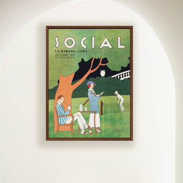 Tennis Players in Vedado - Vintage Cuba Art Deco Design