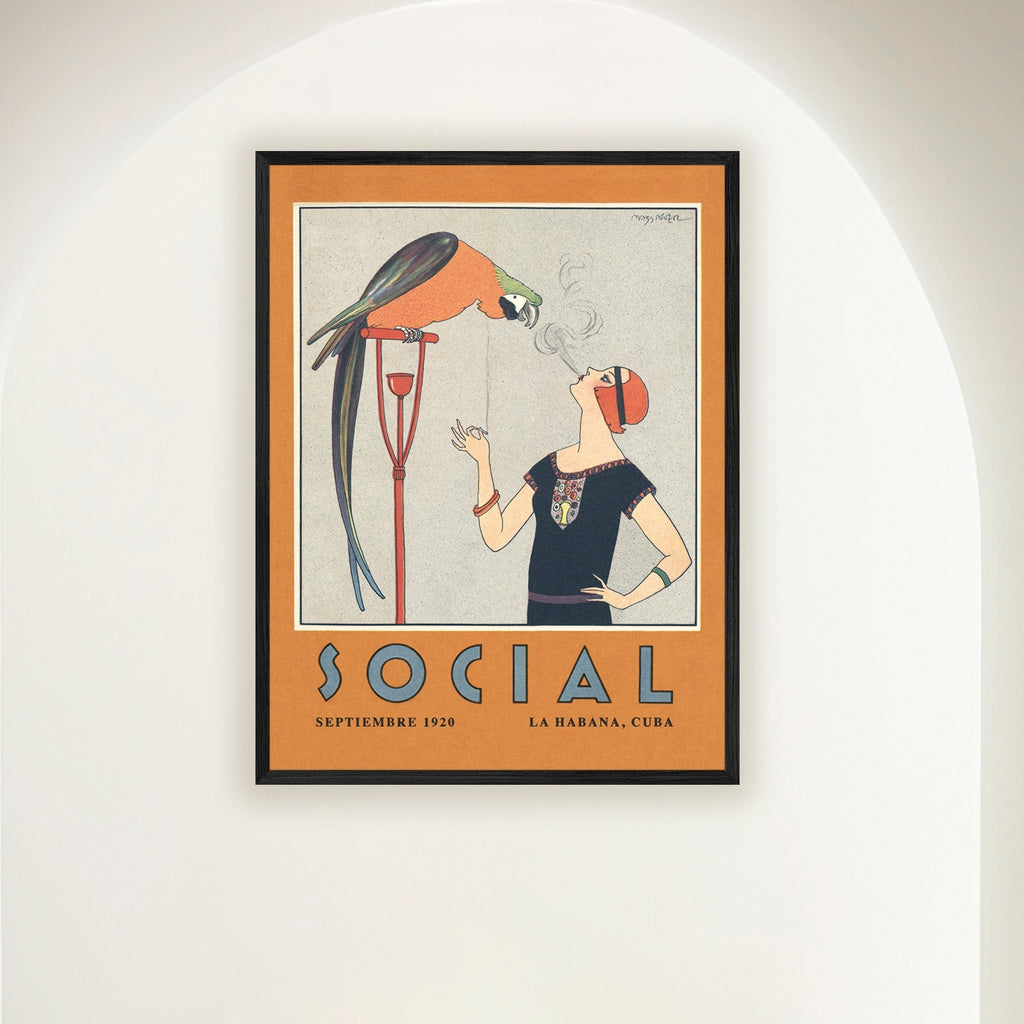 Parrot and Flapper Share a Smoke - 1920s Havana Club
