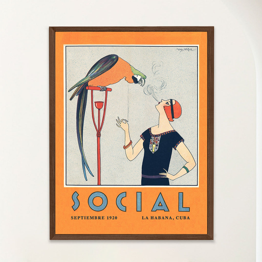Parrot and Flapper Share a Smoke - 1920s Havana Club